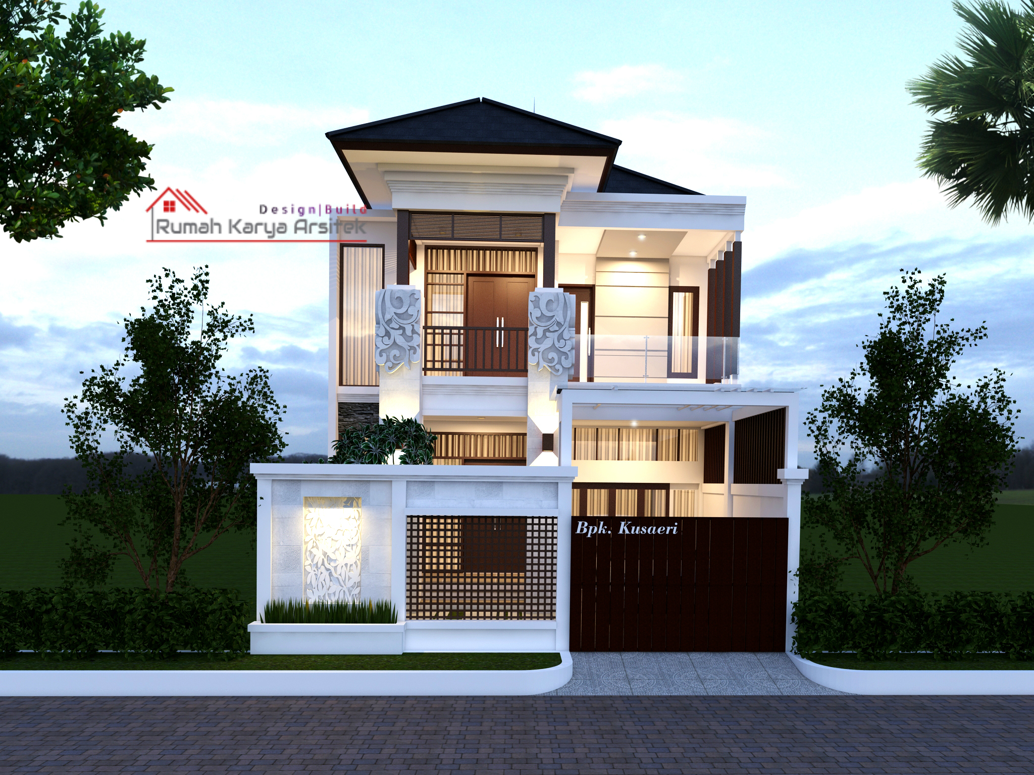 Desain Rumah Bali Tropis Minimalis 2 Lantai Bapak Kusaeri Cirebon Jasa Desain Rumah